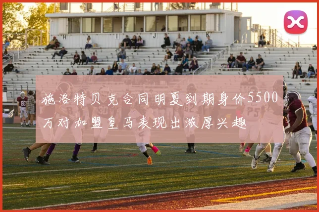 施洛特贝克合同明夏到期身价5500万对加盟皇马表现出浓厚兴趣