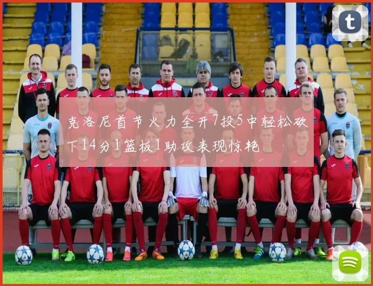 克洛尼首节火力全开7投5中轻松砍下14分1篮板1助攻表现惊艳